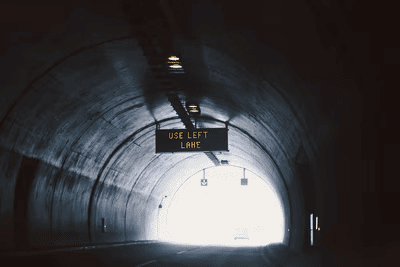 Empty Tunnel with directions