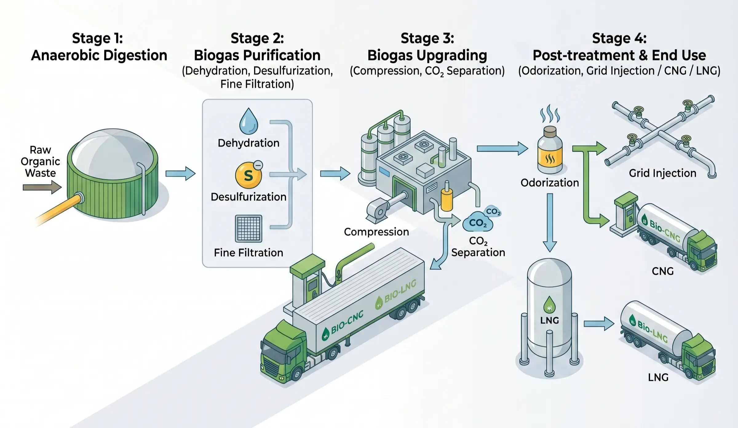 Fluxo do processo de tratamento do biogás