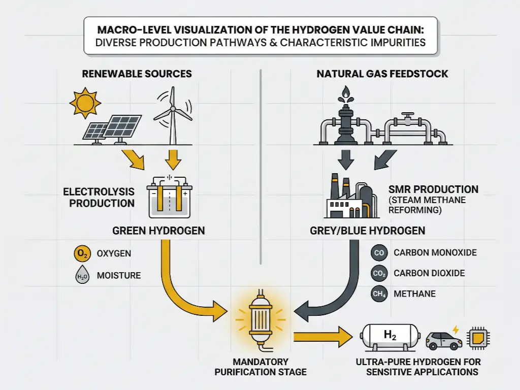 Gängige Verunreinigungen in Wasserstoffgas und ihre Ursprünge