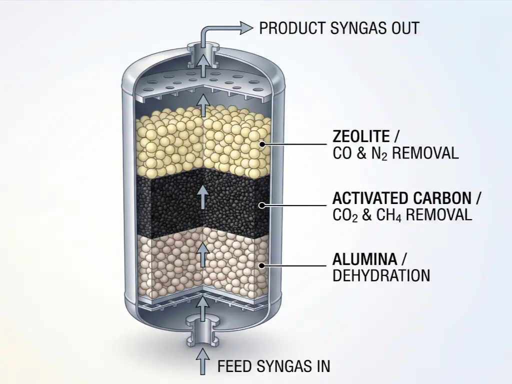複雑な供給ガスに対する吸着剤選択戦略