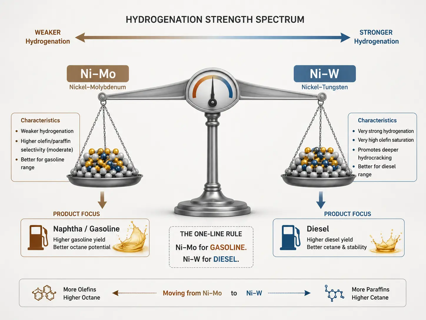 Présentation du système à phase active métallique pour l'hydrogénation