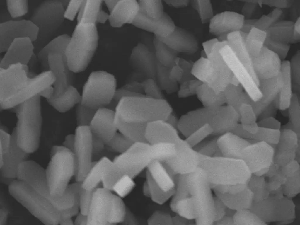 SEM micrograph of low-silica ZSM-5 crystals with a Si/Al ratio of 30–35.
