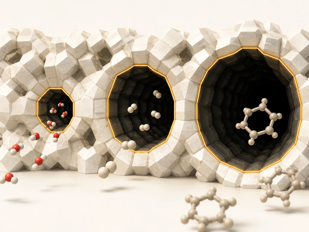 Different zeolite pore openings selectively admit molecules according to their size.