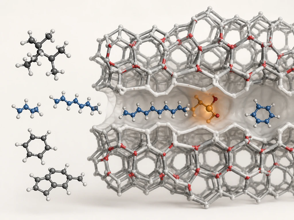 Molecular gatekeeping inside a medium-pore ZSM-5 channel.