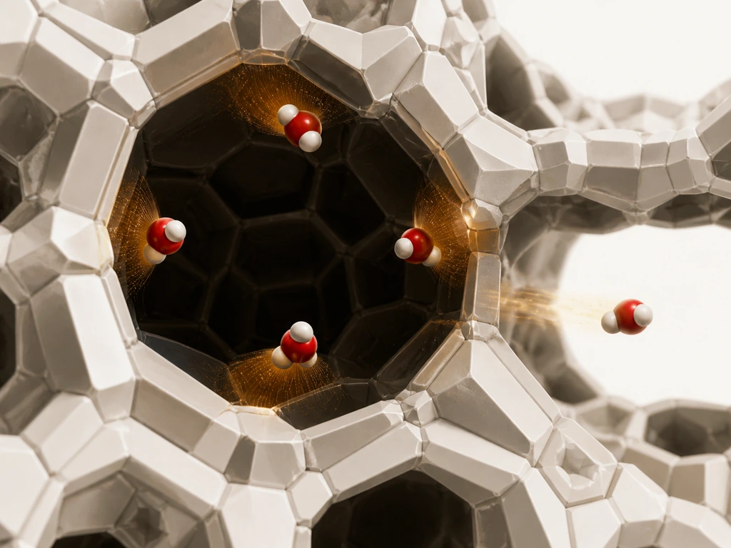 Molecules reversibly held within a zeolite cage by physical adsorption forces.